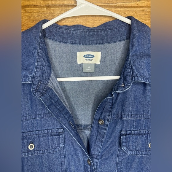 Old Navy Denim long sleeve shirt dress Size Medium - Picture 4 of 4